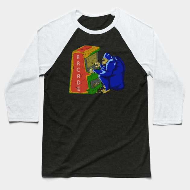Gorilla Arcade Machine Baseball T-Shirt by RiyanRizqi